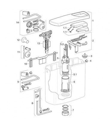 Suspension pour AP 140 reservoir chasse d'eau