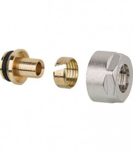 Raccord à compression pour tube PE avec écrou chapeau nickelé 17 x 2 mm - emballage   2 pcs