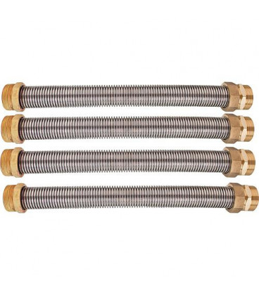 Kit tube ondulé pour ballon male 1 1/2" - long 200 mm , V4A emballage   4 pces