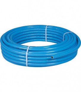 Tube d'assemblage metallique en rouleau, 32x3mm, avec isolation bleue, 15mm,emb. 25m, EnEV 50%