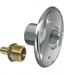 applique traversée de cloison + raccord a glissement, chromé poli, d 12 mm 1/2" F