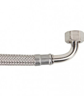 Flexible tressé KTW-A inox L 300 mm 3/8" coude fem x male