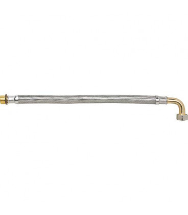 Flexible tressé KTW-A inox L 1500 mm 1/2" coude fem x male