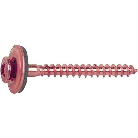 Vis de plomberie avec rondelle etanche, inox cuivré, diam. 4,5x25mm, UE   100