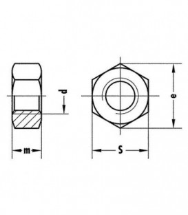 Ecrou hexagonal DIN 934 M 10, UE   100 pcs