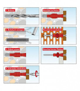 Chevilles polyvalentes TRI 6x51 emballage   100 pieces