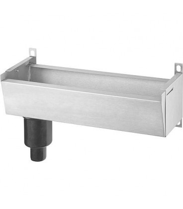 Conduit de vidange L 600mm, inox avec siphon DN40, entraxe mural reglable