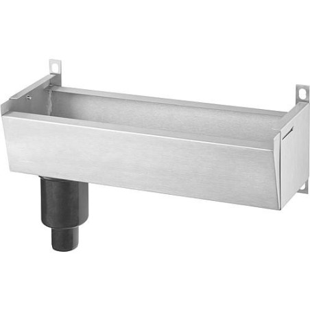 Conduit de vidange L 400mm, inox avec siphon DN40, entraxe mural reglable