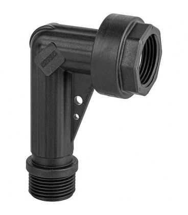 Raccord a vis coude plastique 90° ecrou 1" fem x 1" male Lxl  105x70mm
