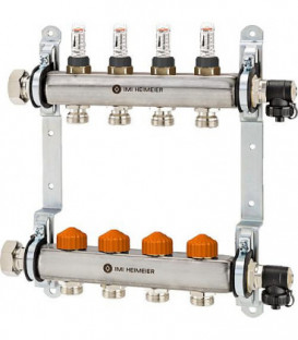 collecteur de plancher chauffant inox type Dynacon 9 circuits