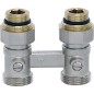 Raccord double de robinet sphérique systeme bitube fil mâle 1/2" passage intergral