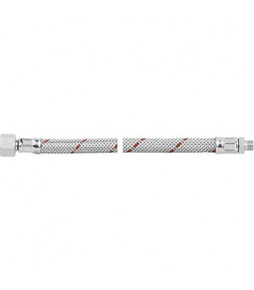 Flexible de bruleur fioul avec ecrou-raccord 3/8" et nipple filete cylindrique 1/8" 1000 mm"