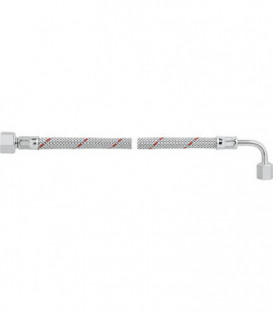 Flexible de bruleur fioul avec ecrou-raccord 3/8", coude avec cone M 12 x 1,5 ecrou-raccord 1500 mm Lg 1500