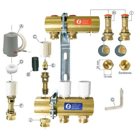 Soupape de themostat P10V pour repartiteur R553E 1" et repartiteur R553F 1" "