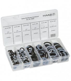 Assortiment de joints solaires dim.: DN 10 (3/8") x DN 25 (1") contenu150 pcs."