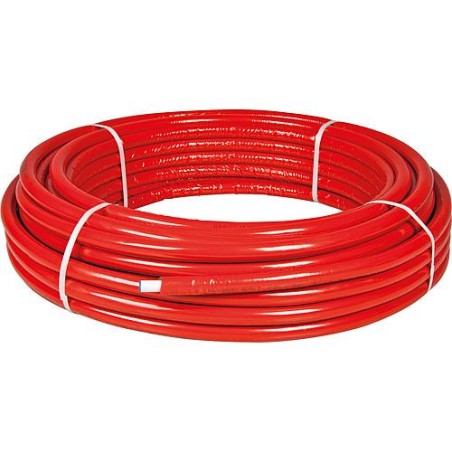 Tube multicouche EVENES PEXAL 16 x 2 mm, rouleau de 50 m 6 mm isolation rouge