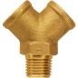 embout en Y laiton 2xIG 1xfilet mâle conique R 1/2" mâle G 1/2fem"