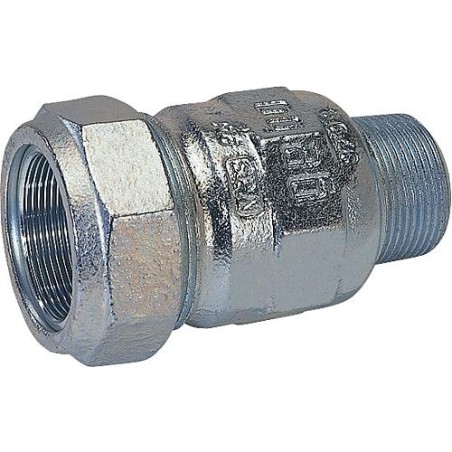 Accoup de serrage en fonte malleable avec fil mâle, Gaz PN 4, eau PN 16, Type A 1 1/4" (42,4) "