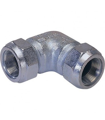 Accoup de serrage en fonte malleable fem/fem, Gaz PN 4, eau PN 16, Type WO 1 1/2" Coude "