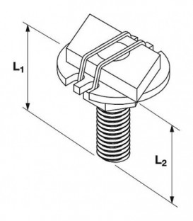 Corps boulon a tête rect. Av angle rabattus FHX Clix S 12 x 30