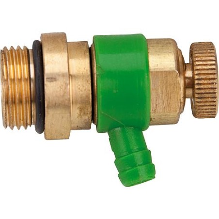 Soupape de vidange avec joint torique Surface : laiton, bague de sortie : vert 1831 3/8" "
