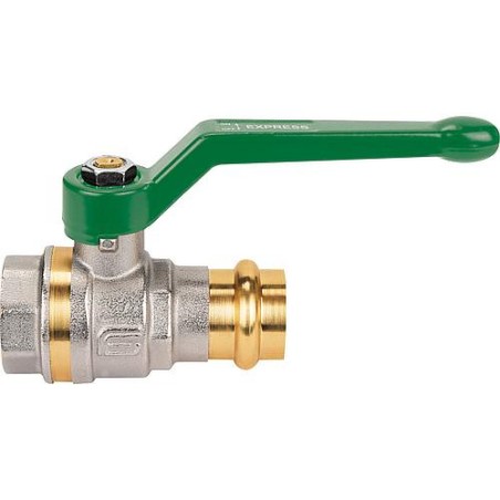Robinet a bille en laiton a sertir - filetage femelle levier manuel alu - 28 x 1"