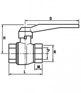 Vanne a boisseau spherique PN20 passage integral, avec levier R 21/2"interne