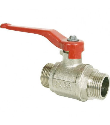 Vanne a boisseau spherique pass integral, mâle/mâle 11/4" PN40 Laiton nickele