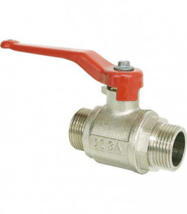 Vanne a boisseau spherique pass integral, mâle/mâle 1" PN40 Laiton nickele