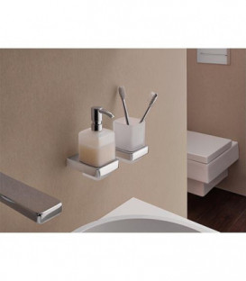 Distributeur de savon liquide emco trend, chromé réservoir en verre