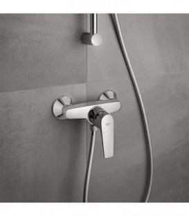 Mitigeur douche Grohe Bauflow chromé, sécurisé contre le reflux d'eau