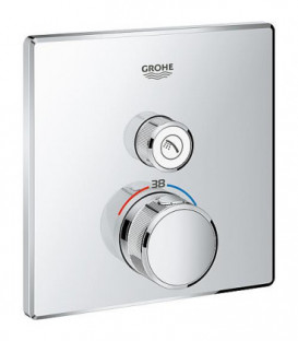 Mitigeur thermostatique encastré Grohe Grotherm, SmartControl, chromé, avec vanne d'arret