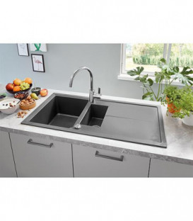 Robinetterie d'évier Grohe Eurosmart C- Bec haut - basse pression chromé