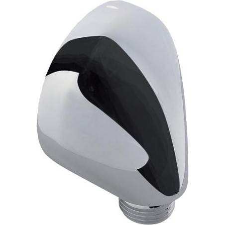 Coude de raccordement mural DN 15 securite contre les flux de retour chrome