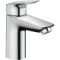 Mitigeur de lavabo Hansgrohe Logis 100, chromé, sans écoulement Hauteur 187 mm