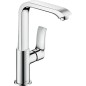 Mitigeur lavabo Metris + garniture écoulement Push-Open ComfortZone 230, bec orientable