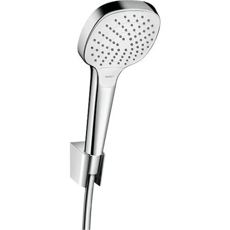 Kit de douche Hansgrohe Croma/Select E Vario/Porter, blanc/chrome, flexible 1250 mm