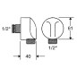 coude mural pour flexible de douche Fixfit EE - DN 15, 1/2" chrome