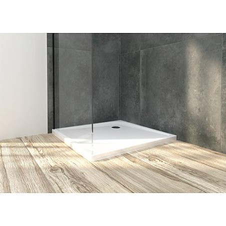 Receveur carre Ultra plat en acryl. blanc Lxlxp: 1000x1000x47 mm