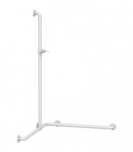 Main courante douche blanc barre douche nylon, noyau acier protection corrosion