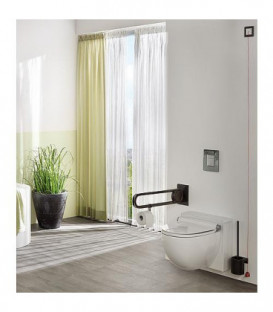 Ensemble brosse WC série Cavere H totale 450mm,avec fixation alu ant-métal95