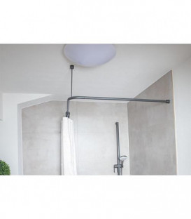 Barre rideau de douche Normbau Cavere, 1200x1200mm, anthracite métallique, sans suspension plafond