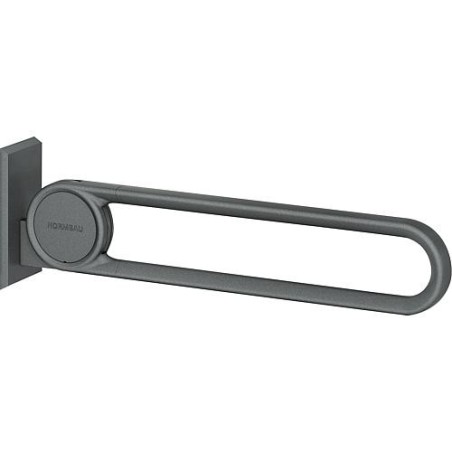 Barre d appui rabattable Normbau, Cavere Vario, 600 mm metallique anthracite