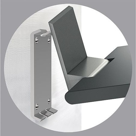 Siege rabattable Normbau Cavere Vario avec plaque de base, 450 x 462mm