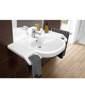 Vasque VetB O. Novo Vita avec trop-plein, 800x550mm, blanc Trou de robinet blanc