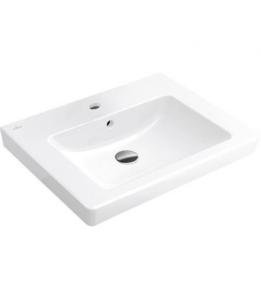 Vasque Subway 2.0 sur meuble blanche avec trop-plein et trou Lxl  :  470x650mm
