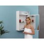 Armoire a miroir avec cache lumineux, blanc brillant, 1 porte butee droite, 600x750x188mm