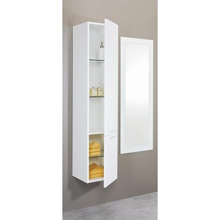 Colonne MBK 2 portes blanc brillant, butée à gauche 350x1625x370mm