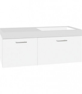 Meuble sous vasque+vasque fonte minérale EMPI,blanc brillant,2 tiroirs 1205x534x508 mm