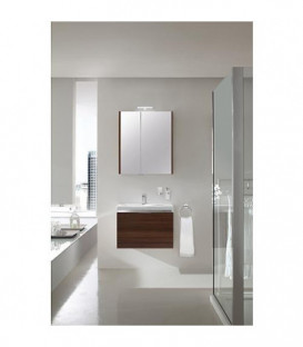 Kit de meuble de bain EOLA mélèze marron largeur 700mm 2 tiroirs